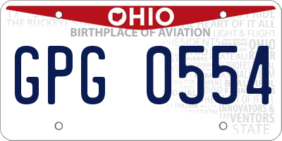 OH license plate GPG0554