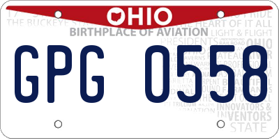 OH license plate GPG0558