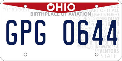 OH license plate GPG0644