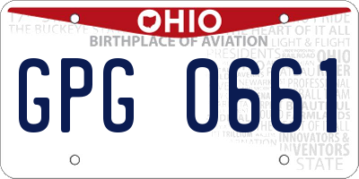 OH license plate GPG0661