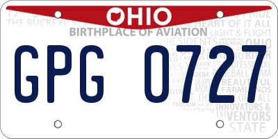 OH license plate GPG0727