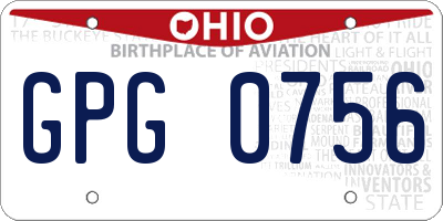 OH license plate GPG0756