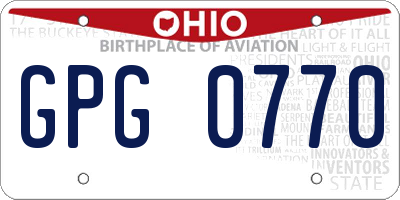 OH license plate GPG0770
