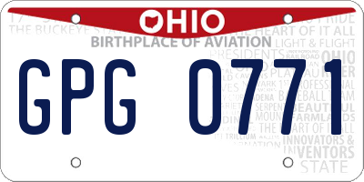 OH license plate GPG0771