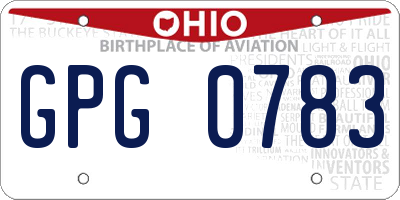 OH license plate GPG0783