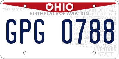 OH license plate GPG0788