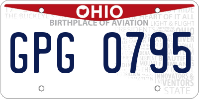 OH license plate GPG0795