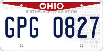 OH license plate GPG0827