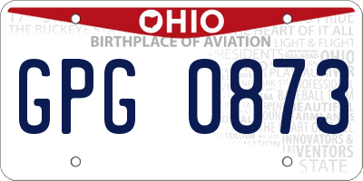OH license plate GPG0873
