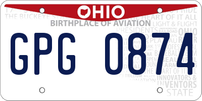 OH license plate GPG0874