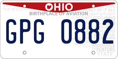 OH license plate GPG0882