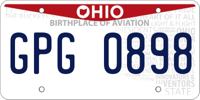 OH license plate GPG0898