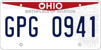OH license plate GPG0941