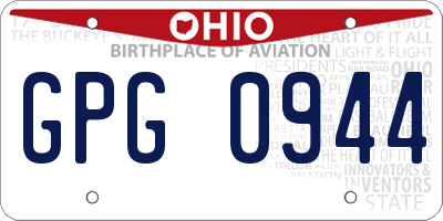 OH license plate GPG0944