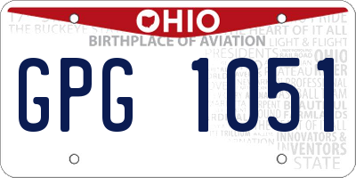 OH license plate GPG1051