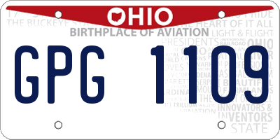 OH license plate GPG1109