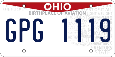 OH license plate GPG1119