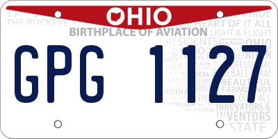 OH license plate GPG1127