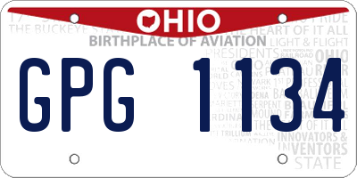 OH license plate GPG1134