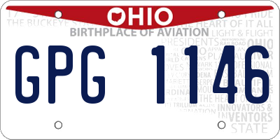 OH license plate GPG1146