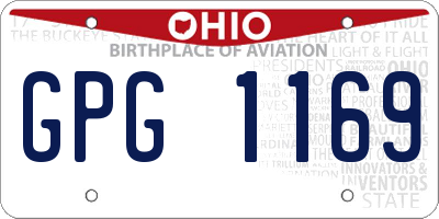 OH license plate GPG1169