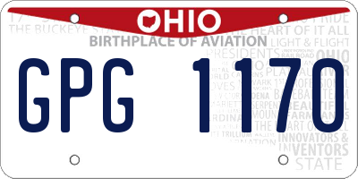 OH license plate GPG1170