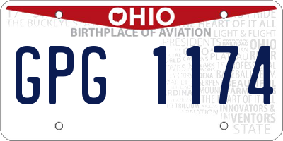 OH license plate GPG1174