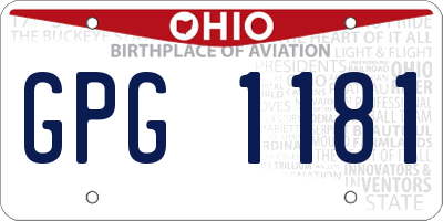 OH license plate GPG1181