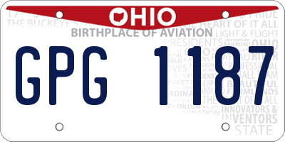 OH license plate GPG1187