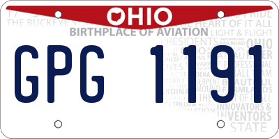 OH license plate GPG1191
