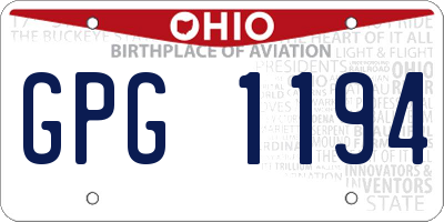 OH license plate GPG1194
