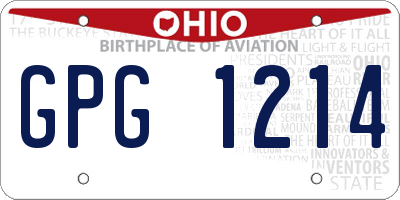 OH license plate GPG1214