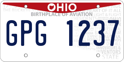 OH license plate GPG1237