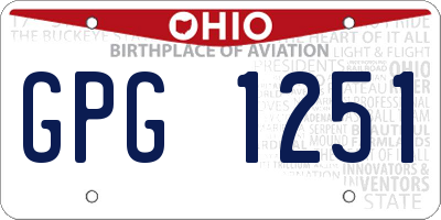 OH license plate GPG1251