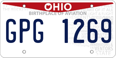 OH license plate GPG1269