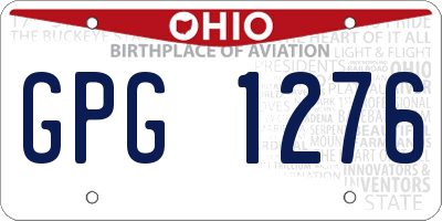 OH license plate GPG1276