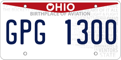 OH license plate GPG1300