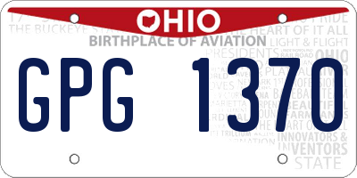 OH license plate GPG1370
