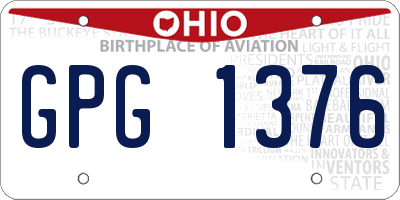 OH license plate GPG1376