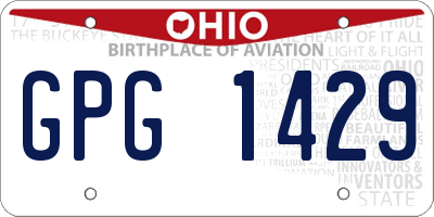 OH license plate GPG1429