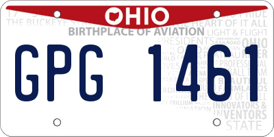 OH license plate GPG1461