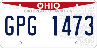 OH license plate GPG1473