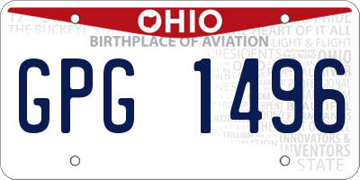 OH license plate GPG1496