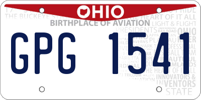 OH license plate GPG1541