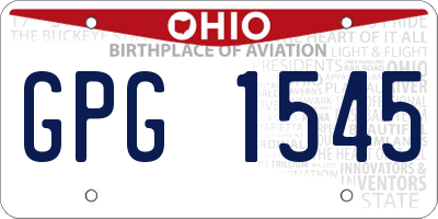 OH license plate GPG1545