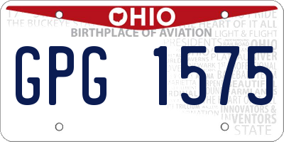 OH license plate GPG1575