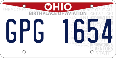 OH license plate GPG1654