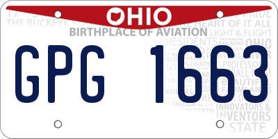 OH license plate GPG1663