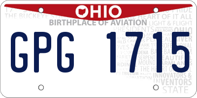 OH license plate GPG1715