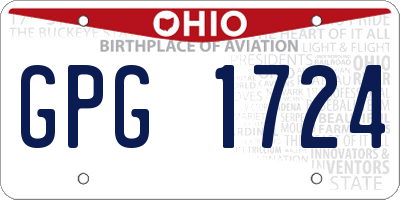 OH license plate GPG1724